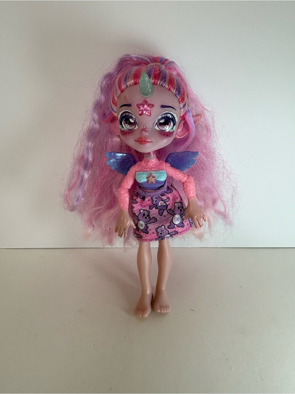 Magic Mixies Pixlings Unia Unicorn Doll MGA Pink Purple Hair Wings Dress 6”